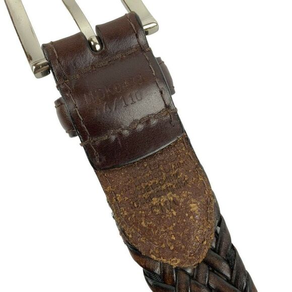 Dockers Braided Woven Belt Mens Size 44 Brown Bonded Synthetic Leather - Picture 5 of 5